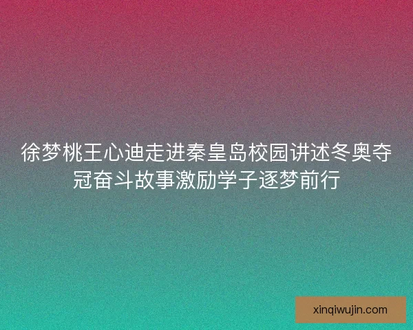 徐梦桃王心迪走进秦皇岛校园讲述冬奥夺冠奋斗故事激励学子逐梦前行 徐梦桃王心迪走进秦皇岛校园讲述冬奥夺冠奋斗故事激励学子逐梦前行