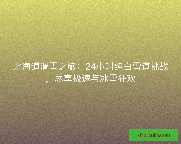 北海道滑雪之旅:24小时纯白雪道挑战,尽享极速与冰雪狂欢 北海道滑雪之旅:24小时纯白雪道挑战,尽享极速与冰雪狂欢