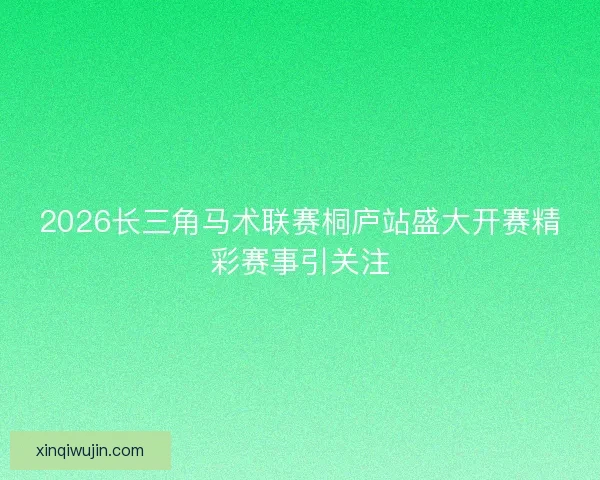 2026长三角马术联赛桐庐站盛大开赛精彩赛事引关注
