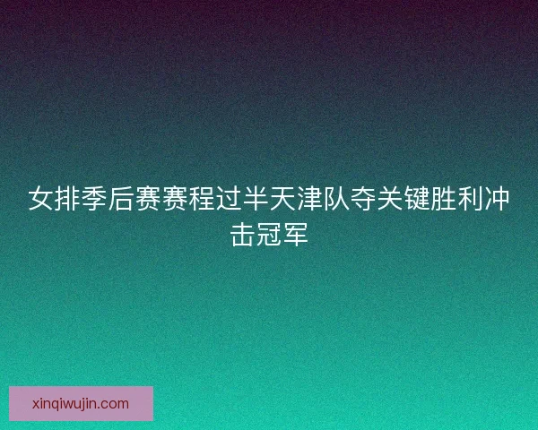 女排季后赛赛程过半天津队夺关键胜利冲击冠军 女排季后赛赛程过半天津队夺关键胜利冲击冠军