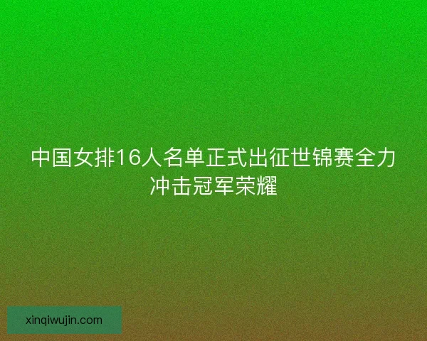 中国女排16人名单正式出征世锦赛全力冲击冠军荣耀